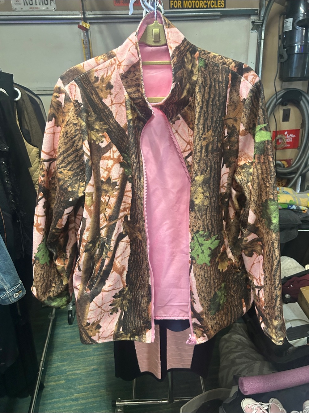 Women’s Pink Camo Bomber Jacket